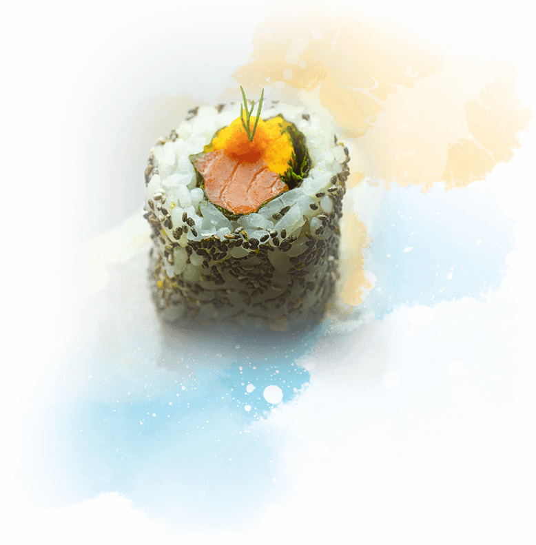 California Roll mit Lachs und Kürbis-Wasabi