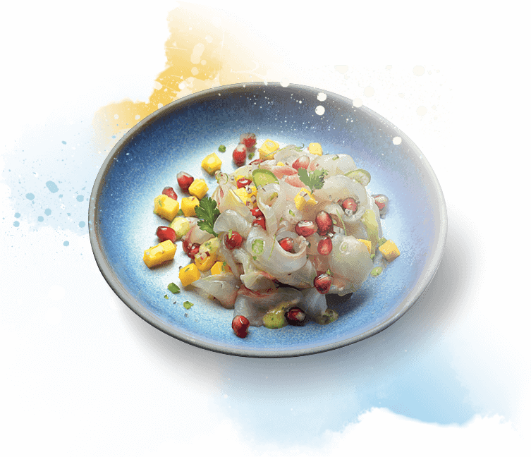 Doraden-Ceviche und Mango